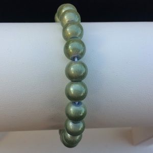 Fancy Green Glass Power Stretch Bracelet